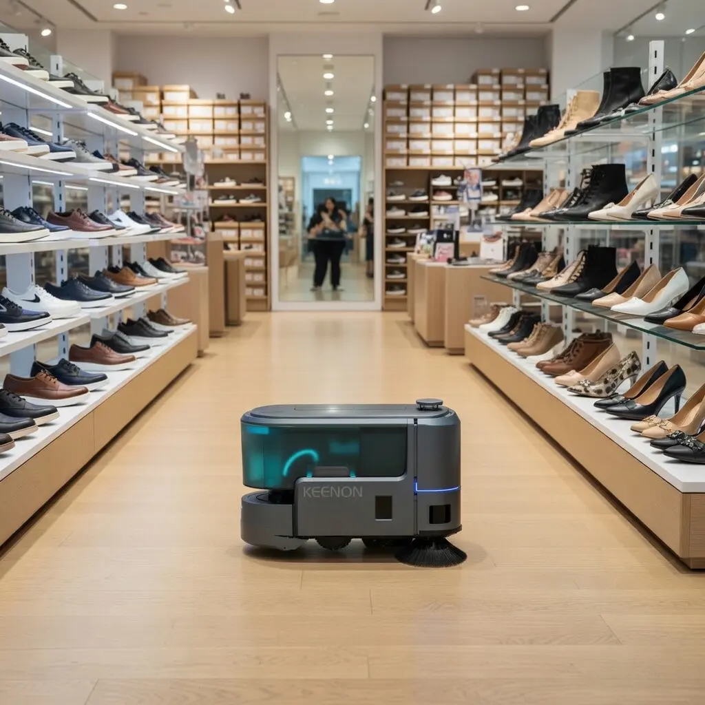 Robot Rob-IA C20 dans un magasin de chaussures