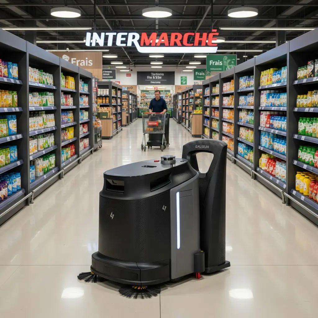 Robot nettoyeur Phantas Rob-IA GP de Gausium installé en supermarché