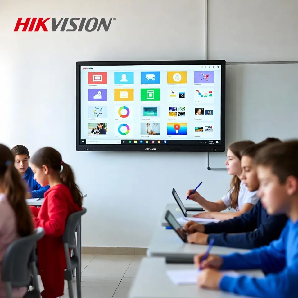 Écran interactif Hikvision 75 pouces utilisé pour un cours collaboratif