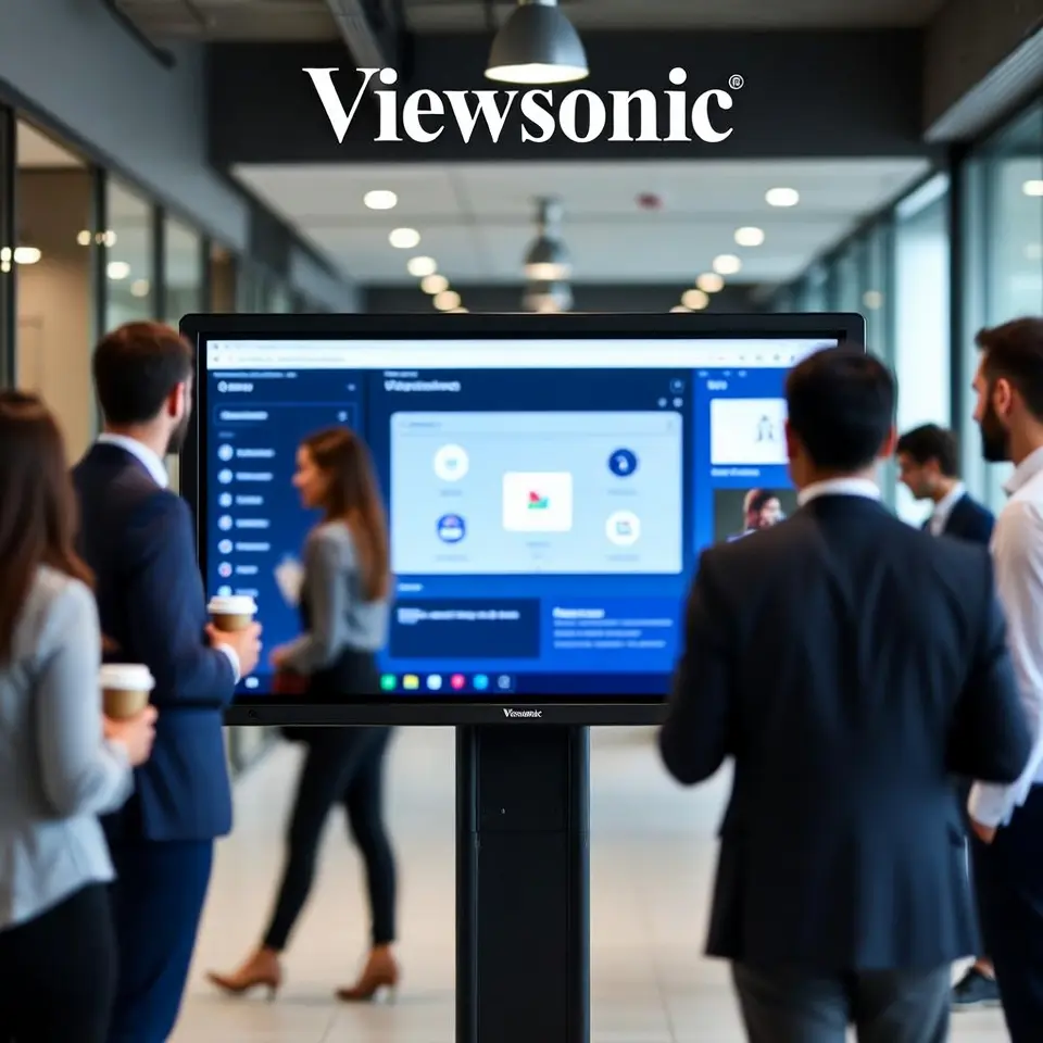 Espace collaboratif d'entreprise avec écran tactile interactif