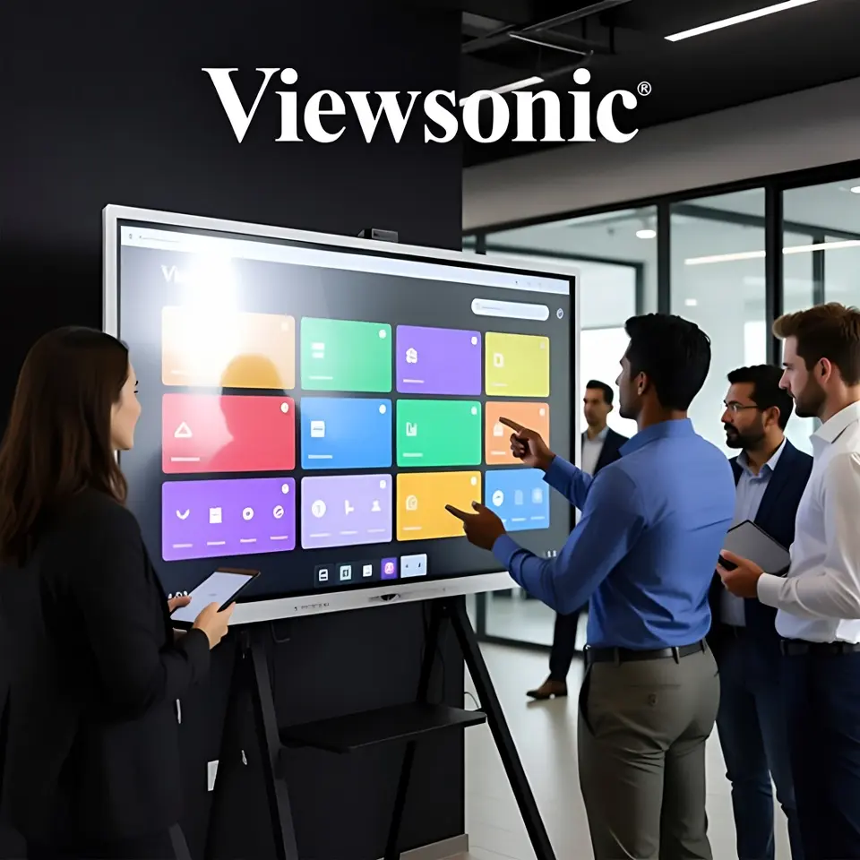 Écran interactif ViewSonic en salle de réunion PME