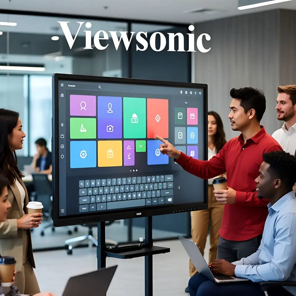 Présentation commerciale sur écran interactif en entreprise