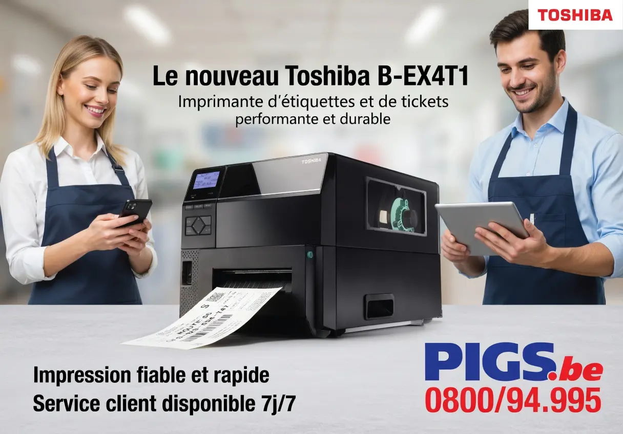 Toshiba B-EX6T3 vue intérieure tête d'impression à plat