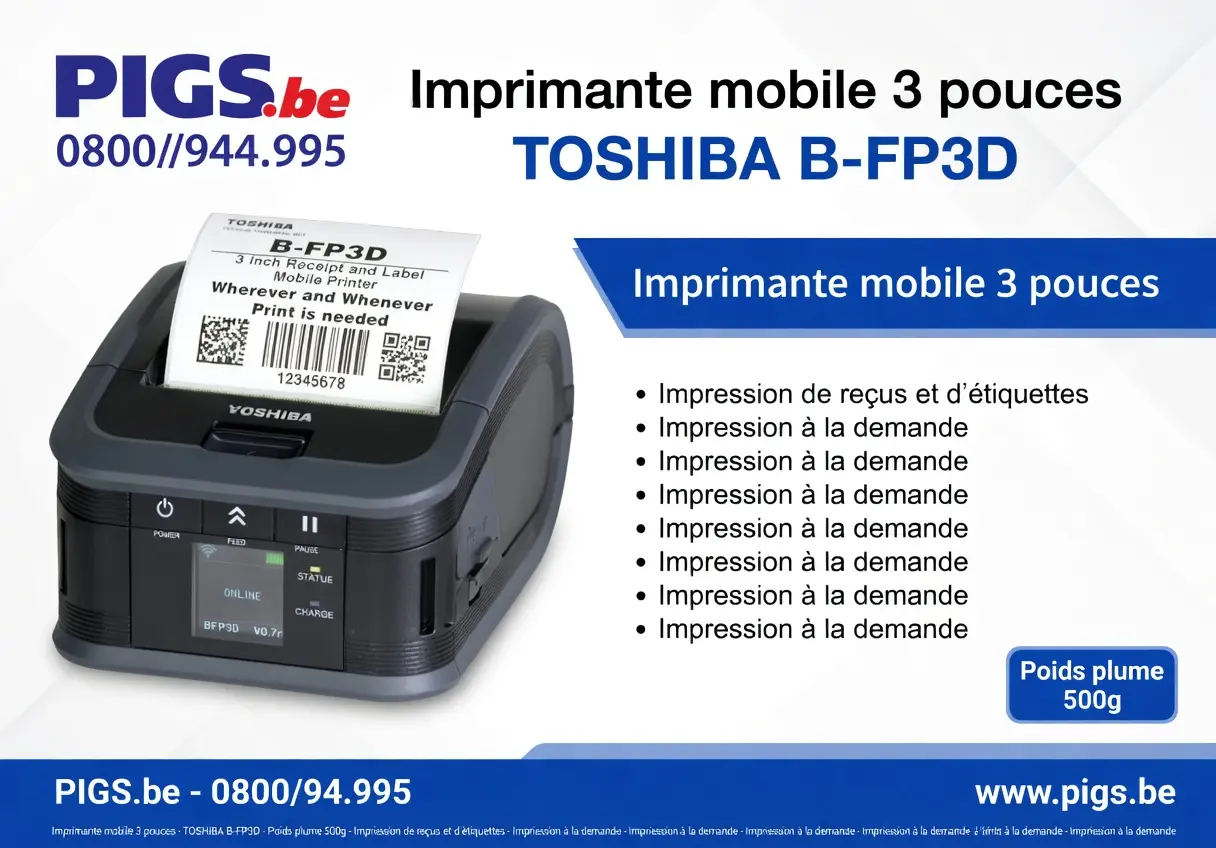Toshiba B-FP3D — rouleau d'étiquettes inséré