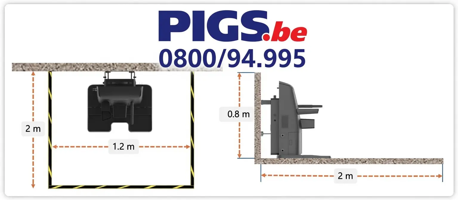 Station d'accueil Workstation WS-03 Pigs Informatique plan et dimensions