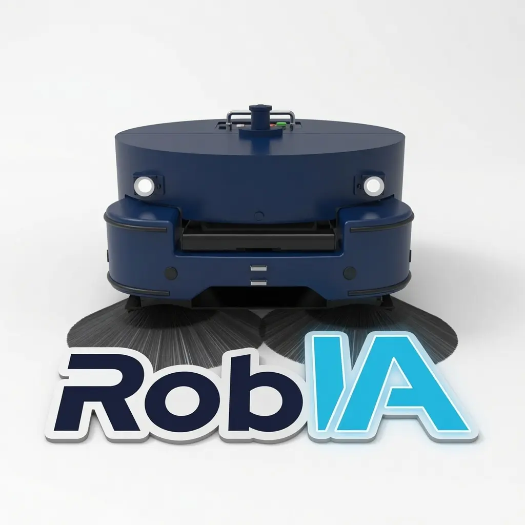 Robot nettoyeur industriel RE45 de Rob-IA, balayeur-aspirateur autonome distribué par Pigs Robotics