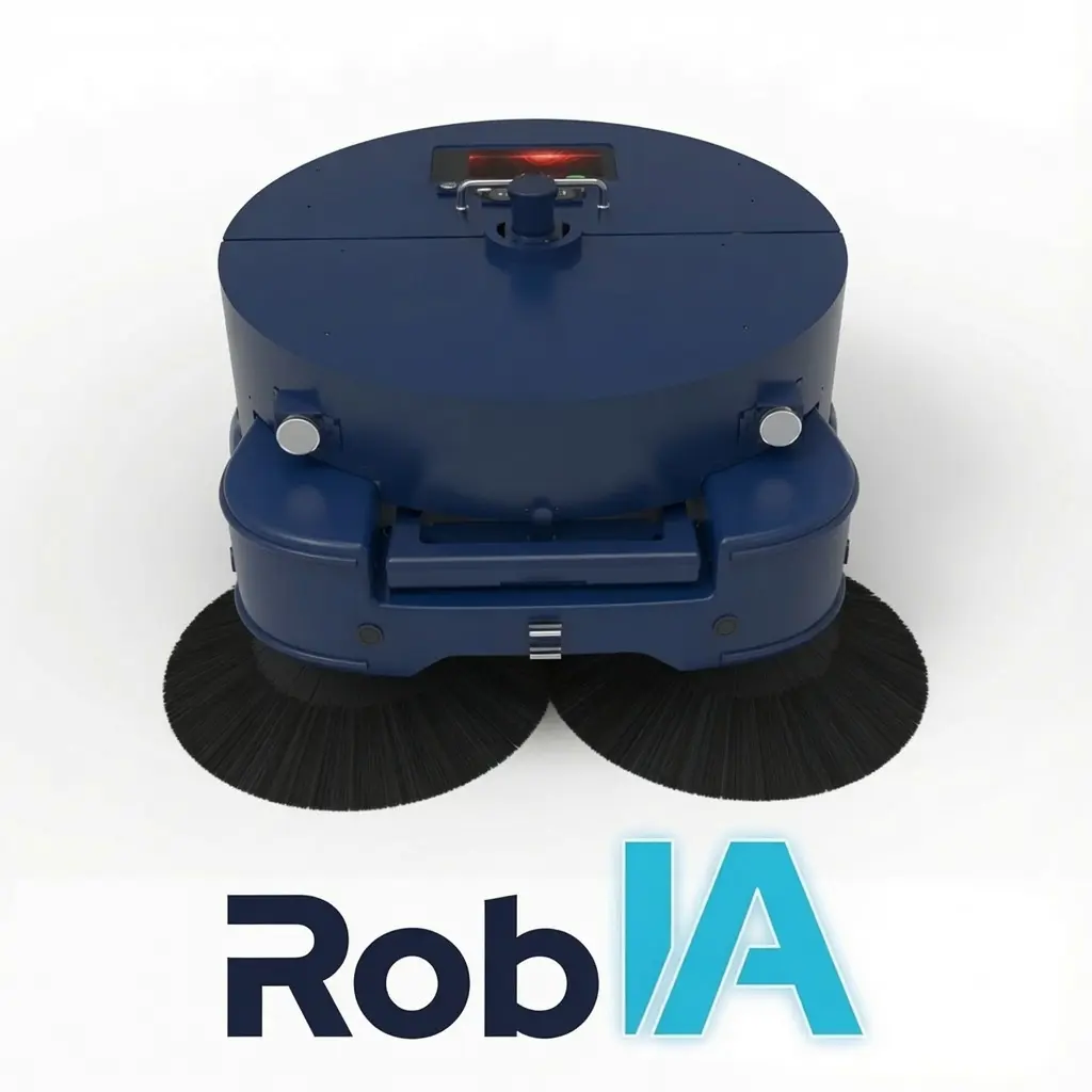 Robot balayeur Rob-IA RE45 détail brosses et châssis