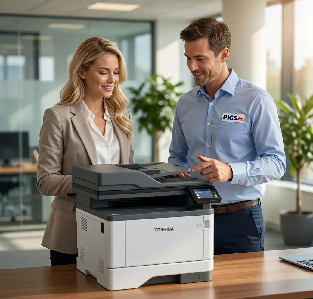 Toshiba e-STUDIO 409S — vue latérale compacte pour placement bureau