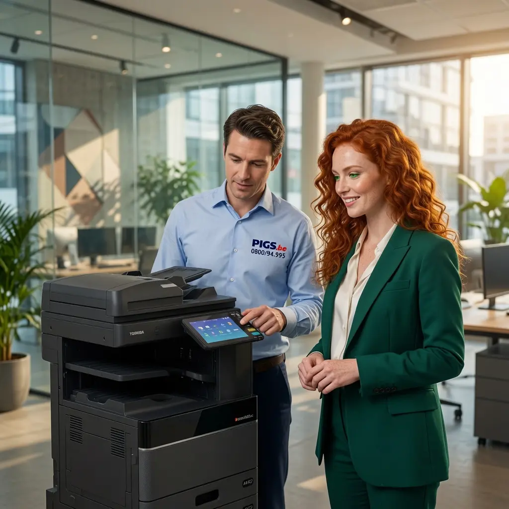 Copieur multifonction Toshiba e-STUDIO 3528A avec finisseur, vue d'ensemble