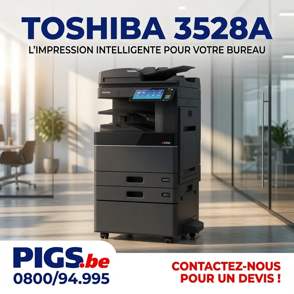 Toshiba e-STUDIO 3528A vue de face avec cassettes papier