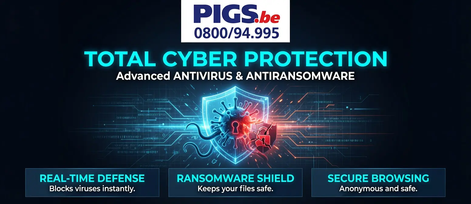 Antivirus et anti-ransomware PIGS Informatique pour PME en Belgique