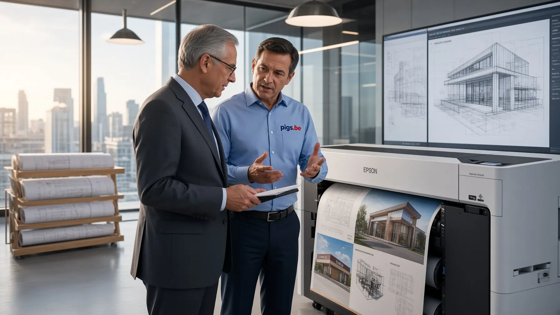 Epson SC-T7700DM double rouleau et sortie des plans imprimes