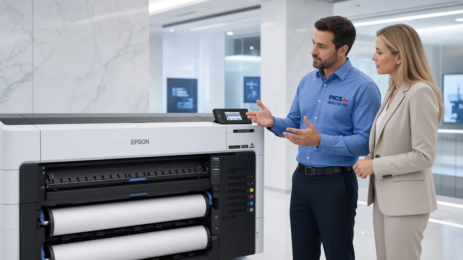 Epson SC-T7700DM avec consommables et rouleaux de papier grand format