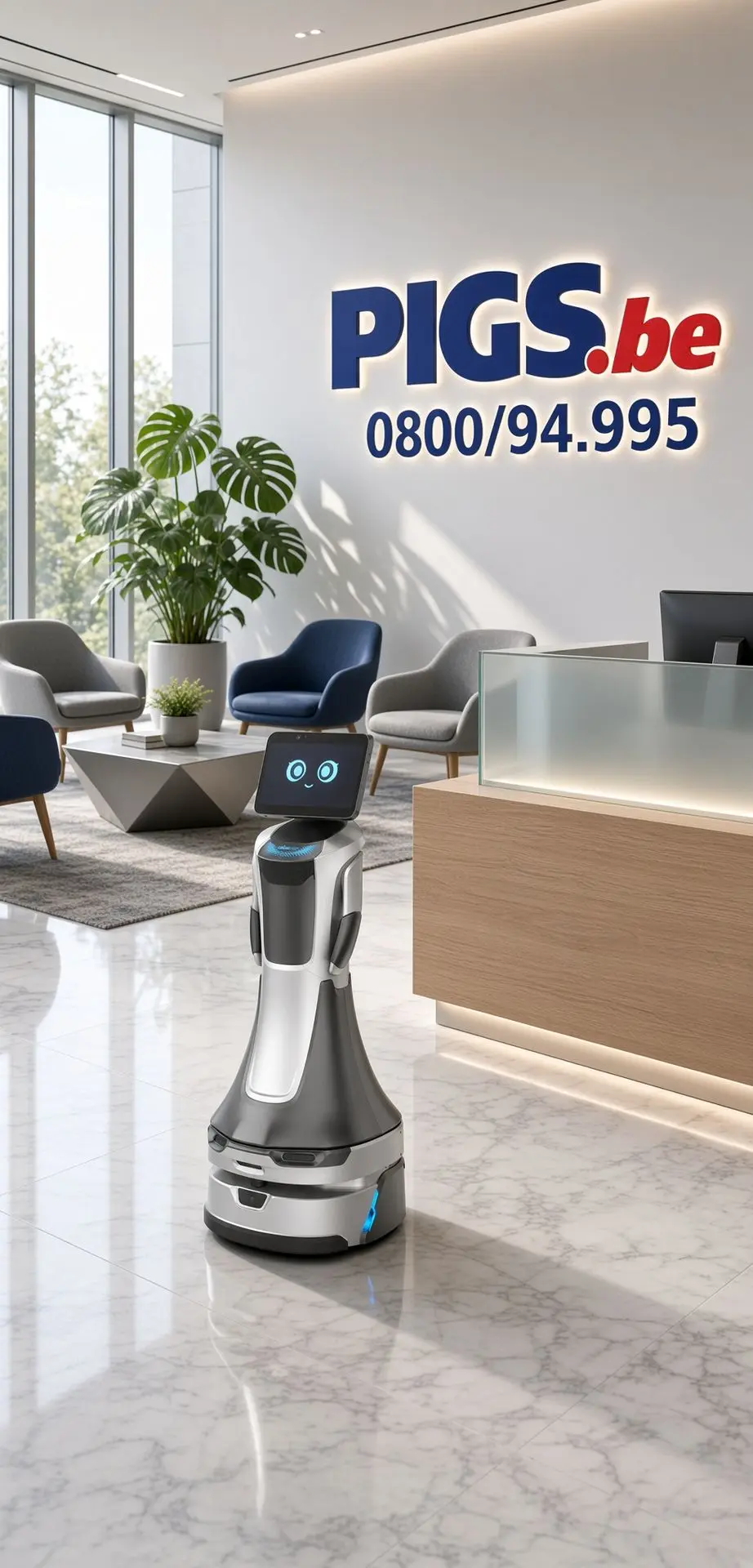Greeting Bot Nova accueillant des visiteurs