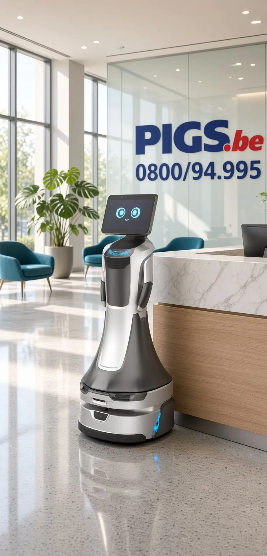 Robot d'accueil Greeting Bot Nova de Rob-IA distribué par PIGS Informatique