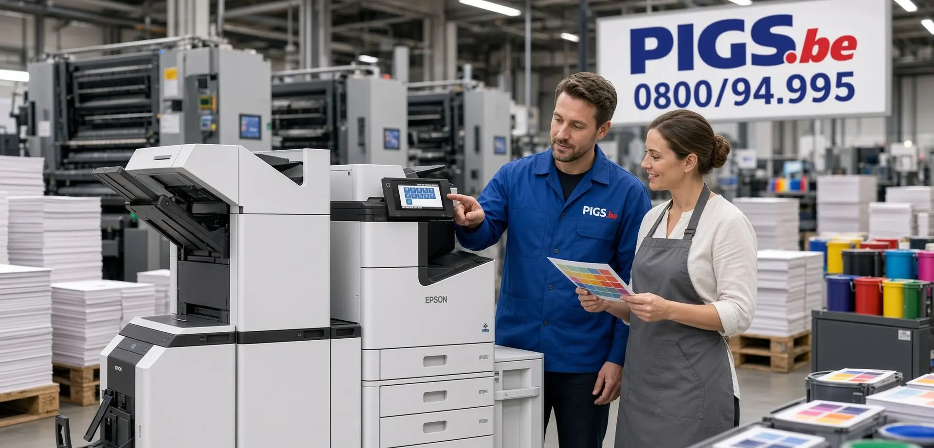 Détail des magasins papier de l'Epson WF-M21000