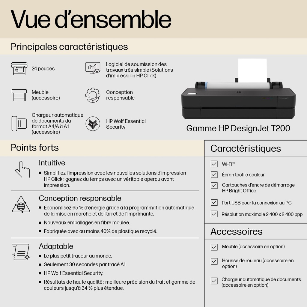 HP DesignJet T230 (édition 2025) 24 pouces – vue 3