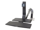 Ergotron WorkFit-A Single LD Workstation With Worksurface - adaptateur en bureau debout - aluminium poli, noir