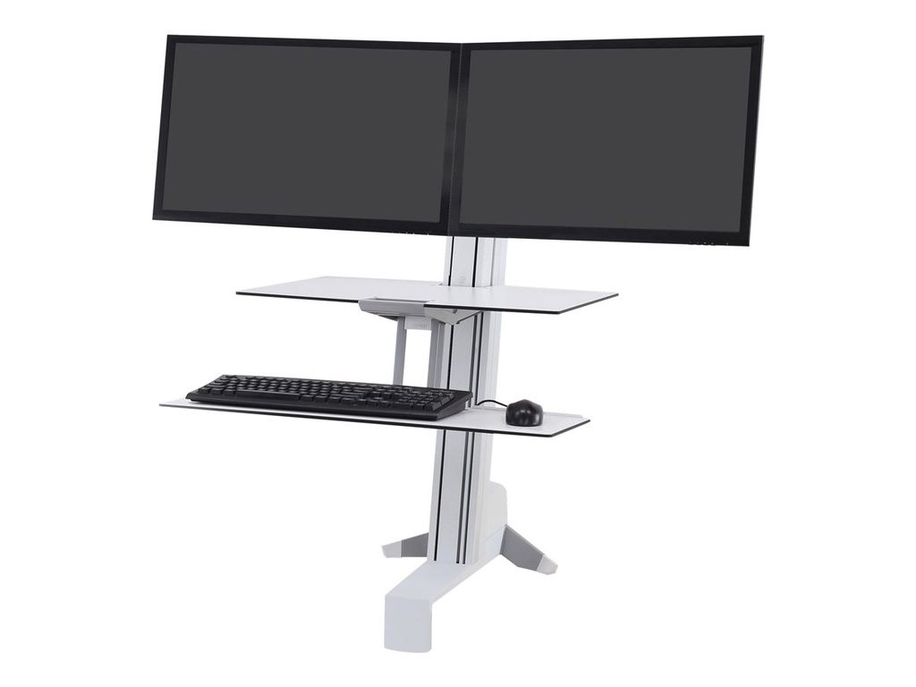 Ergotron WorkFit-S Dual Workstation - adaptateur en bureau debout - rectangulaire - blanc