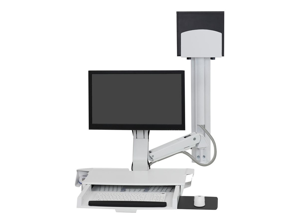 Ergotron kit de montage - pour écran LCD/clavier/souris/lecteur de codes à barres/processeur - support de CPU moyen - blanc