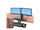 Ergotron WorkFit-A Dual Workstation With Suspended Keyboard - adaptateur en bureau debout - aluminium poli, noir