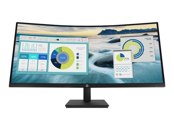 écran HP P34hc G4 - P-Series - écran LED - incurvé - 34" - 3440 x 1440 WQHD @ 60 Hz - VA - 250 cd/m² - 3500:1 - 5 ms