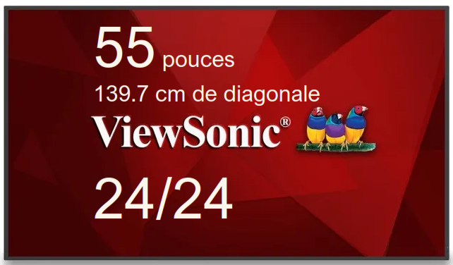 ViewBoard AFFICHAGE SANS FIL LED 55" 137.5 cm de diagonale 3840x2160, 400 nits 7J/7 24h/24 REF CDE5520W  REF PG1310.0B21