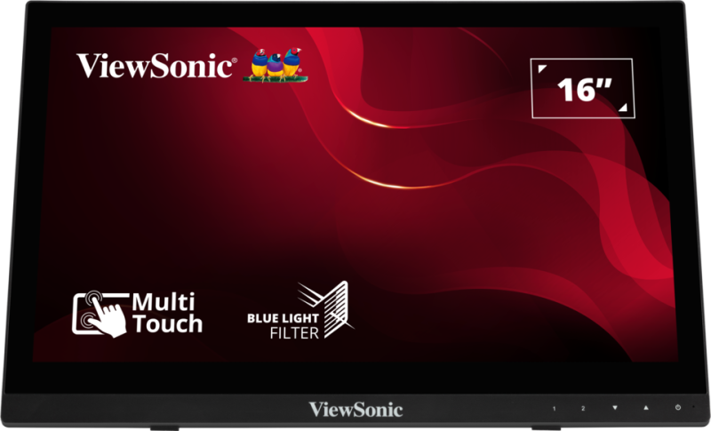 ViewSonic TD1630-3 – Écran tactile LED 16" XGA 190 nits, 12 ms, avec haut-parleurs 2x1 W tactile capacitif
