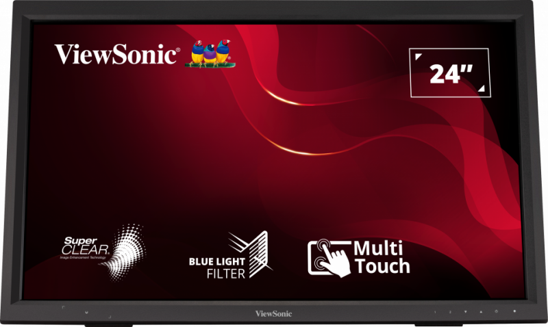 ViewSonic TD2423 – Écran tactile LED 24 pouces Full HD 250 nits, 7 ms, avec haut-parleurs 2x2 W, infrarouge 60 Hz