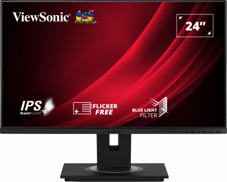 ViewSonic VG2448a-2 – Moniteur LED 24 pouces Full HD 250 nits, 5 ms, avec haut-parleurs 2x2 W sans cadre (EPEAT GOLD)
