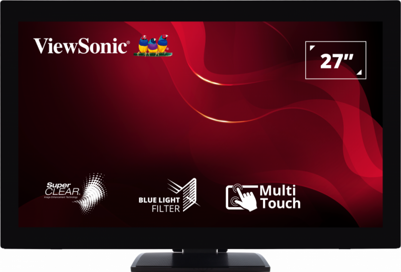 ViewSonic TD2760 – Écran tactile LED 27 pouces Full HD 230 nits, 6 ms, avec haut-parleurs 2x2 W tactile capacitif