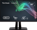 ViewSonic VP3256-4K – Moniteur LED 32 pouces 4K 350 nits, 5 ms, 100 % Pantone sRGB, USB-C 60 W, haut-parleurs 2 x 2 W inclus