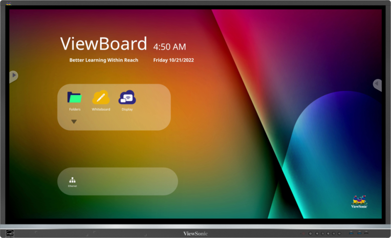 ViewSonic ViewBoard IFP5550-5 – Écran tactile ViewBoard série 50 55 pouces UHD, Android 11.0, IR 450 nits, 2x15 W + sub 16 W
