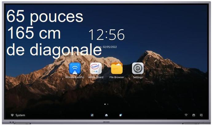 Écran interactif 4K de 65 pouces HIKvision sans caméra