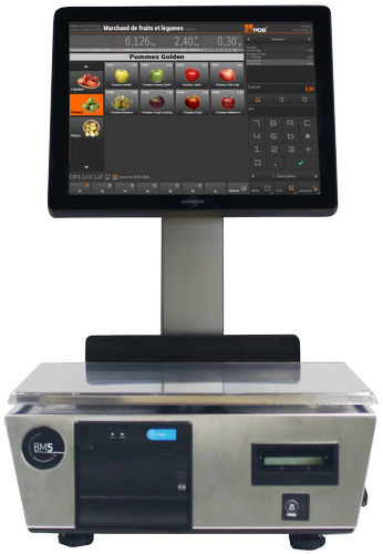 Balance MARQUES BM5 ARM DC3  modèle bi corps , écran client 7 pouces, imprimante 80mm intégrée