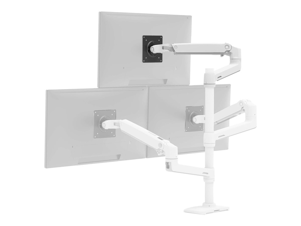 Ergotron LX Extension and Collar Kit composant de montage - pour moniteur - Blanc avec des touches grises