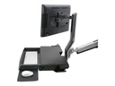 Ergotron SV Combo System with Worksurface & Pan, Small CPU Holder kit de montage - Soulever et pivoter - pour écran LCD/clavier/souris/lecteur de codes à barres/processeur - aluminium poli