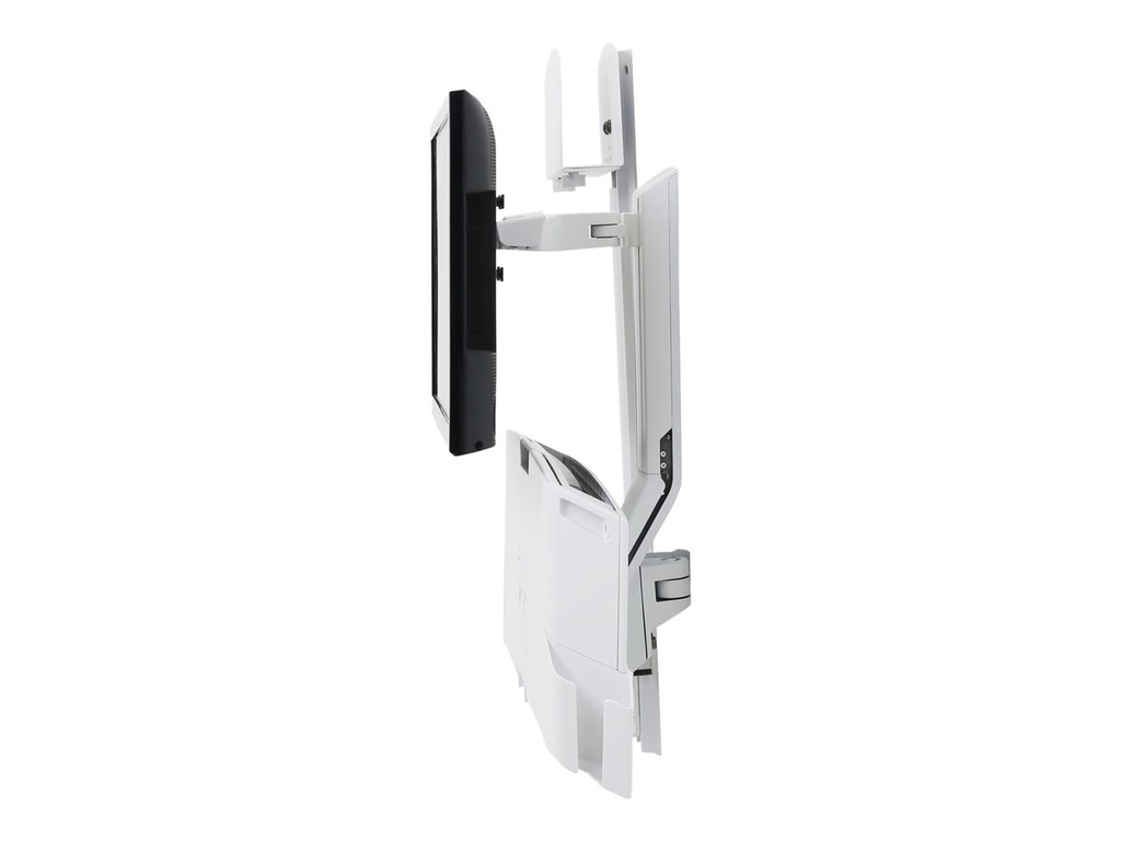 Ergotron SV Combo System with Worksurface & Pan, Small CPU Holder kit de montage - Soulever et pivoter - pour écran LCD/clavier/souris/lecteur de codes à barres/processeur - blanc