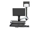 Ergotron SV Combo System with Worksurface & Pan, Medium CPU Holder kit de montage - Soulever et pivoter - pour écran LCD/clavier/souris/lecteur de codes à barres/processeur - aluminium poli