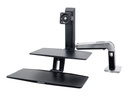 Ergotron WorkFit-A Single HD Workstation With Suspended Keyboard - adaptateur en bureau debout - aluminium poli, noir