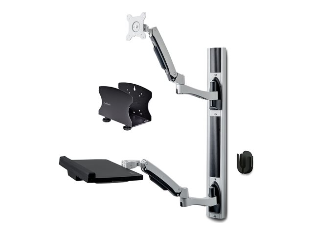 Poste assis-debout – Startech Wall Mount Workstation, VESA Mount For 32" Monitors (22lb/10kg), Fully Articulating Arms For Single Monitor Mount & Keyboard Tray, Includes Desktop Computer/PC Bracket