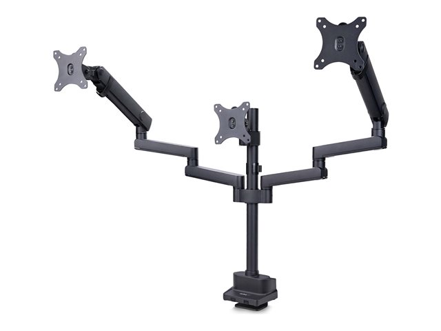 Bras de bureau – Startech Triple Monitor Desk Mount For Up To Three 27in Screens, VESA 75x75/100x100, Tool-Less Arm Adjustments, C-Clamp/Grommet Mount, Spring-Assisted Arms mounting kit