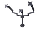 Bras de bureau – Startech Triple Monitor Desk Mount For Up To Three 27in Screens, VESA 75x75/100x100, Tool-Less Arm Adjustments, C-Clamp/Grommet Mount, Spring-Assisted Arms mounting kit