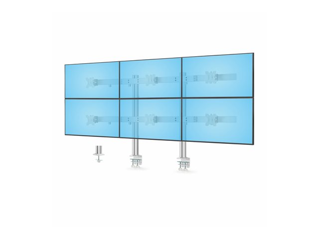 Bras de bureau – Startech Six-Monitor Desk Mount w/ Crossbar, Up To 32" Screens/17.6lb mounting kit