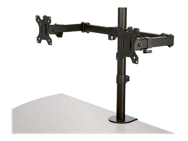 Bras de bureau – Startech Desk Mount Dual Monitor Arm, Desk Clamp / Grommet VESA Monitor Mount for up to 32 inch Displays, Ergonomic Articulating Monitor Arm, Height Adjustable/Tilt/Swivel/Rotating