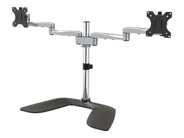 Pied de bureau – Startech Dual Monitor Stand, Ergonomic Desktop Monitor Stand for up to 32" VESA Displays, Free-Standing Articulating Universal Computer Monitor Mount, Adjustable Height, Silver