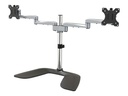 Pied de bureau – Startech Dual Monitor Stand, Ergonomic Desktop Monitor Stand for up to 32" VESA Displays, Free-Standing Articulating Universal Computer Monitor Mount, Adjustable Height, Silver