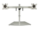 Pied de bureau – Startech Dual Monitor Stand, Ergonomic Free Standing Dual Monitor Desktop Stand for two 24" VESA Mount Displays, Synchronized Height Adjustable, Double Monitor Pole Mount, Silver