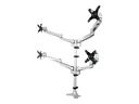 Bras de bureau – Startech Desk Mount Quad Monitor Arm, Premium Articulating VESA 4 Monitor Mount 2x2 up to 27", Ergonomic Height Adjustable Pole Mount, Tilt/Swivel/Rotate, C-Clamp/Grommet, Silver