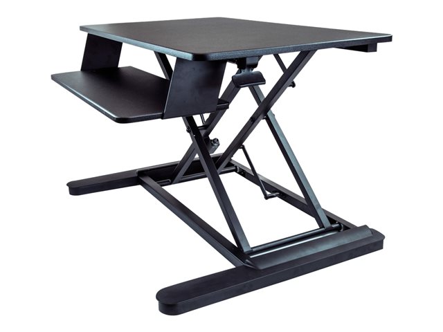 Poste assis-debout – Startech Sit Stand Desk Converter with Keyboard Tray, Large 35" x 21" Surface, Height Adjustable Ergonomic Desktop/Tabletop Standing Workstation Desk, Holds 2 Monitors, Pre-Assembled
